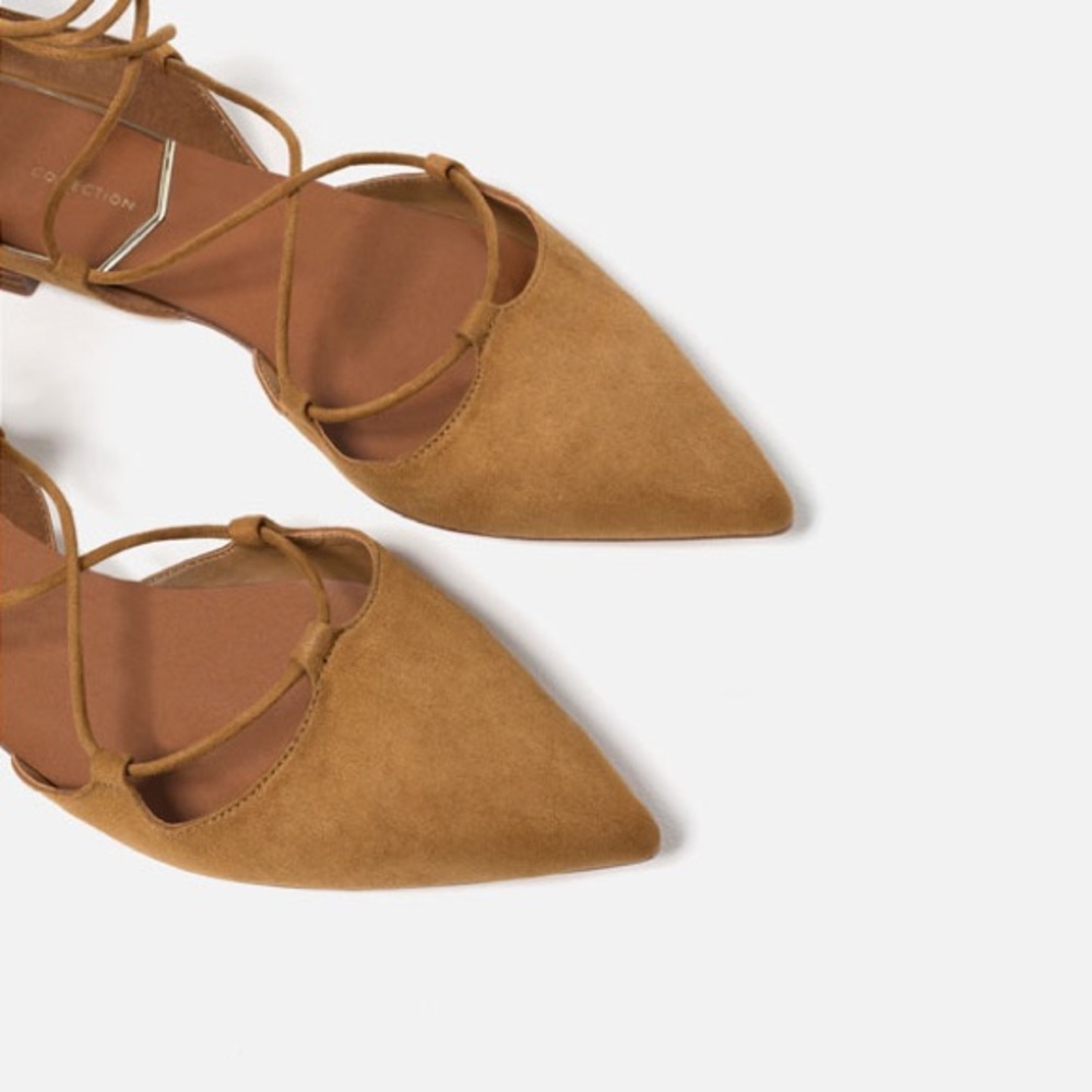 Zara Lace up Flats